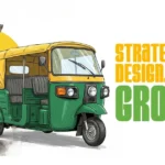 Branding and business growth concept with Indian auto rickshaw art