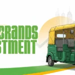 A colorful tuk-tuk in green and yellow with "Smart Brands Investment"