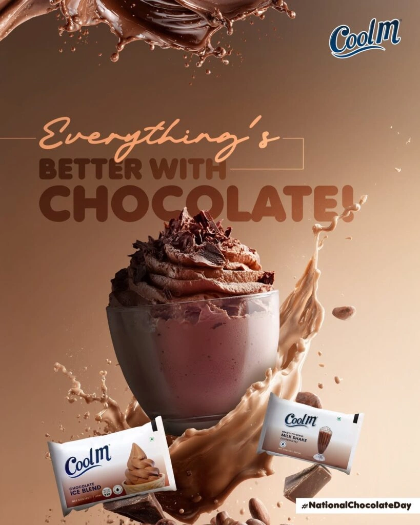CoolM chocolate ice cream blend pack with chocolate dessert