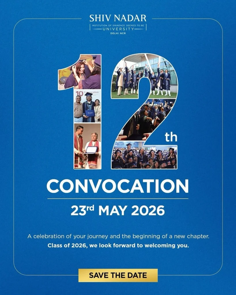 Shiv Nadar University Delhi NCR 12th Convocation 2026 poster