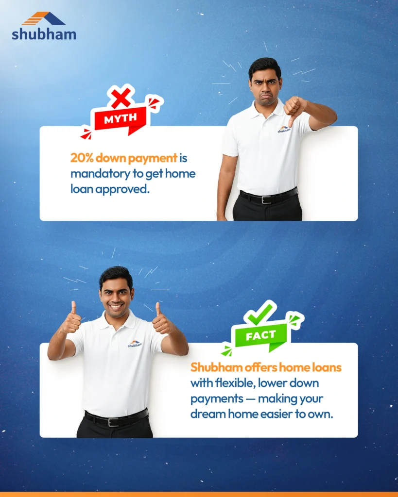 Man giving a thumbs down to a myth and thumbs up to a fact