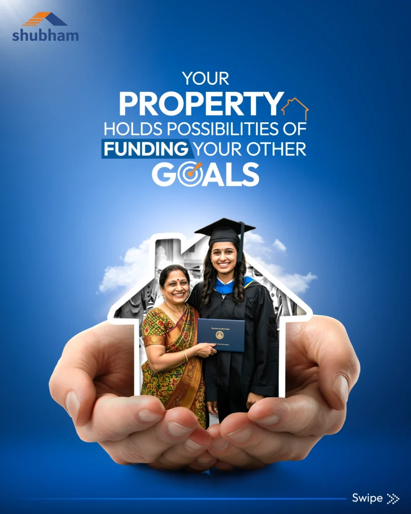 Hands holding a house shape cutout with a graduate inside