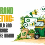 Agriculture brand building with crop fields and marketing analytics